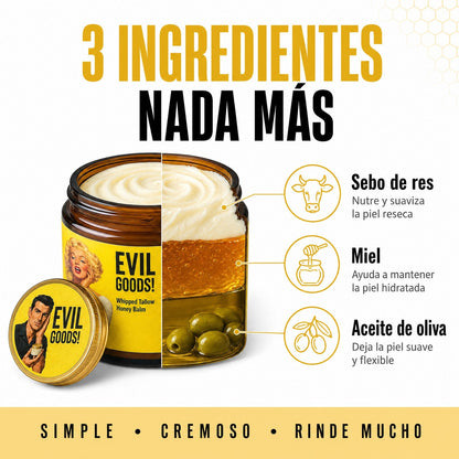 Infografía: 3 ingredientes, sebo de res, miel y aceite de oliva